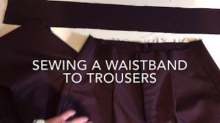 Sewing a Waistband to Trousers [upl. by Appleton]