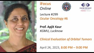 CLINICAL EVALUATION OF ORBITAL TUMORS by Dr Apjit Kaur Monday April 24 800 PM [upl. by Medardas]