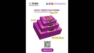 Custom Sweet Boxes  Perfect Packaging for Every Occasion  Taiba Print [upl. by Aleinad]