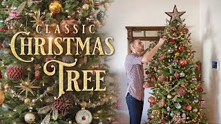 Christmas Tree Decorating  Classic Traditional Family Christmas Tree  Decorate With Me  Tutorial [upl. by Selim]