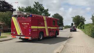 4x Sydvestjysk Brandvæsen St OksbølISL Nord BygnbrandSommerhus [upl. by Zeralda]