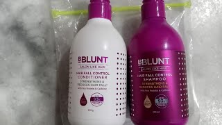 BBlunt shampoo and conditioner unboxingin Teluguhair fall controlsmooth and shain [upl. by Trutko252]