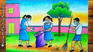 swachh bharat abhiyan drawing for school competition [upl. by Nivrag142]