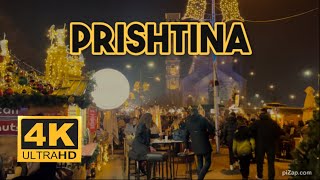 The Wonderful Atmosphere in Prishtina  New Year Eve  4K Walkthrough [upl. by Atkinson753]