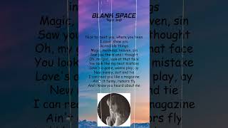 Taylor Swift  Blank Space Lyrics shorts [upl. by O'Callaghan]