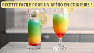 🌈 Le Rainbow Cocktail  Recette Facile pour un Apéro Coloré et Rafraîchissant 🍹 [upl. by Nosnek126]