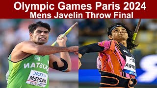 Arshad Nadeem  Neeraj Chopra  Mens Javelin Throw Final  Paris Olympic 2024 parisolympics2024 [upl. by Ikkir]