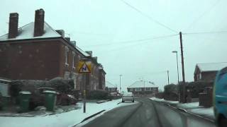 Driving In Snow Along Oldbury Road Comer Gardens amp Fern Road Worcester Worcestershire England [upl. by Lainad]