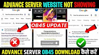 FF Advance Server  How To Download OB45 Advanced Server  Free Fire Advance Server Kaise Open Karen [upl. by Frieder]