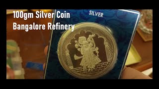 100 gm Silver Coin Shreenath ji Bangalore Refinery [upl. by Kinata]