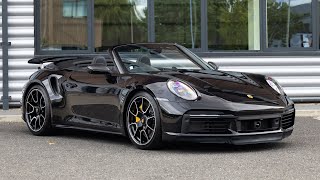 2023 Porsche 911 992 Turbo S Cabriolet  Jet Black Metallic  Walkaround 4K [upl. by Flore]