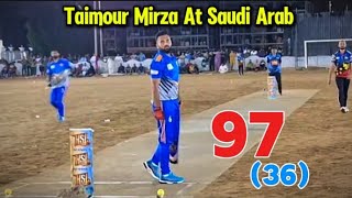 TAIMOUR MIRZA USAMA ALI VS SEFI MIANA WALLI FARHAD ALAM  97 RUNS ON 36 BALLS [upl. by Janice]