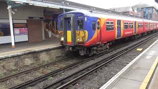 South Western Railway Class 455 Departure Guildford for Surbiton via Cobham amp Stoke dAbernon [upl. by Kacerek325]