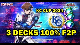 3 DECKS 100 F2P PARA LA COPA KC SEPTIEMBRE 2024  YUGIOH DUEL LINKS [upl. by Bryner]