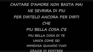 Eros Ramazzotti  Piu Bella Cosa  LYRICS [upl. by Ardnohsed589]