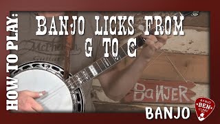 6 Awesome Banjo Licks from G to C [upl. by Nawiat]