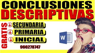 CONCLUSIONES DESCRIPTIVAS 2022  COMO ELABORAR  DESCARGALO PARA INICIAL PRIMARIA y SECUNDARIA📒📚⤵ [upl. by Anihs]