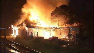 Greenlane Railway Station fully ablaze [upl. by Brace803]