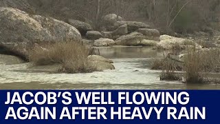 Jacobs Well flowing again after heavy rain  FOX 7 Austin [upl. by Ailesor]