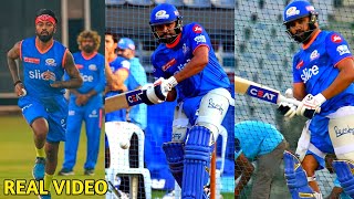 Hardik Pandya first Time Bowling to Rohit Sharma Ishan Kishan in MI practice Match IPL 2024 [upl. by Werbel851]