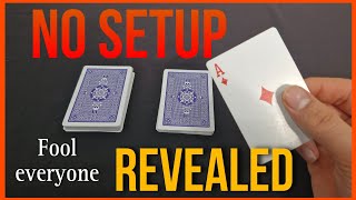 no setup card trick tutorial insane and impressive to fool everyone 😈🎩🃏 [upl. by Cia512]