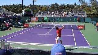 Tsitsipas v Medvedev Court Level View 60FPS HD Miami Open 2018 R1 [upl. by Kirred5]