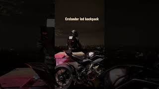 Sharing the night view to you Crelander motorcycle backpack with led eyes [upl. by Ohcirej472]