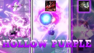 Using quotHOLLOW PURPLEquot In Different Roblox Anime Games [upl. by Ahsineg]