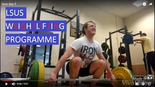 LSUS Weightlifting Programme 10s Phase Week 1 Day 2 [upl. by Yeltsew]