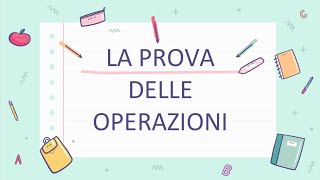 MATEMATICA  lezione 12  la prova delle 4 operazioni [upl. by Neladgam]