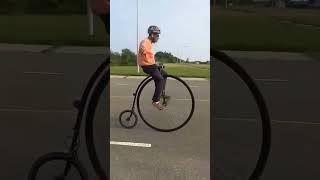 Penny farthing unicycling uncycles high wheel unicycles unicycling car 54 [upl. by Arluene]