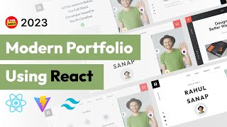 Build Modern Portfolio Website using React Vite and Tailwind css Tutorial [upl. by Ellenahc]