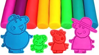 Learn Colors with Peppa Pig Family amp Friends Play Doh Molds [upl. by Arne]