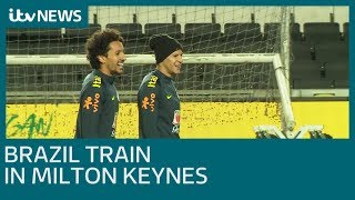 Brazil train at Stadium MK ahead of Cameroon clash  ITV News [upl. by Alrats753]