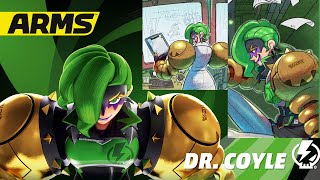 All Dr Coyle Victory Voice LinesWinning Animations  Unique VS Fighter Dialogue ARMS [upl. by Padriac]