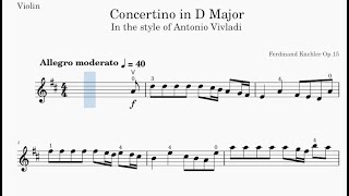 Kuchler Concertino Op 15 First Movement For Violin and Piano Slow Practice Video [upl. by Perkoff663]