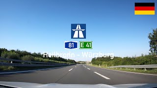 Driving in Germany Autobahn A81 E41 From Heilbronn to Würzburg POV [upl. by Nylasor]