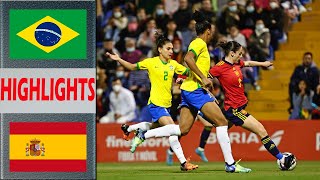 Spain vs Brazil Extended Highlights amp All Goals  PreMatch Womens Football Olympic Games 2024 [upl. by Hazlett]