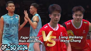 Fajar AlfianRian Ardianto vs Liang WeikengWang Chang  QF Singapore Open 2024 [upl. by Annoit]