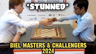 Vincent Keymer 2607 vs Praggnanandhaa 2757  BIEL MASTERS amp CHALLENGERS 2024 BLITZ GAME ROUND 4 [upl. by Jenica]