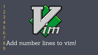 Display number lines in VIM by default [upl. by Sokil52]