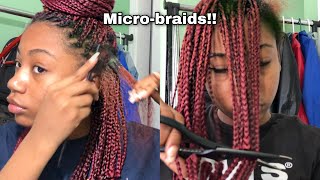 TAKING OUT MY MICROBRAIDS AFTER 2 MONTHS  watching love is blind [upl. by Ahtekal]