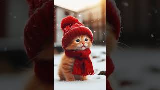 The Snowman’s Magical Revenge ☃️✨ A Kittens Win Over the Bulliescat cattales catfunny catshort [upl. by Anegue]