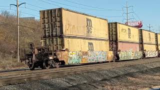 NS 4093 leads a trash train in Wyomissing PA M6T [upl. by Plotkin]