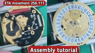 How to service ETA movement 256111  Assembly tutorial [upl. by Koser]