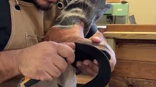 Tecovas Boots Shark Skin Boots New Soles amp Sole Guards ASMR Bootmaker Shoerepair [upl. by Goto741]