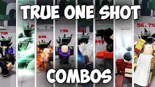 TRUE ONE SHOT COMBOS FOR EVERY CHARACTER Strongest battlegrounds 3 [upl. by Ajat]