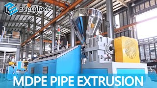 EMS55 MDPE PIPE Extrusion machine line  PIPE Extrusion  Everplast [upl. by Herra]