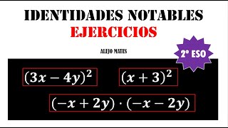 IDENTIDADES NOTABLES EJERCICIOS 2º ESO [upl. by Olra]