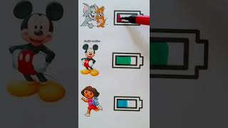 Cartoon characters battery mode 🎭🎭🎨sowjiscreation viralvideo satisfying shorts [upl. by Irod122]